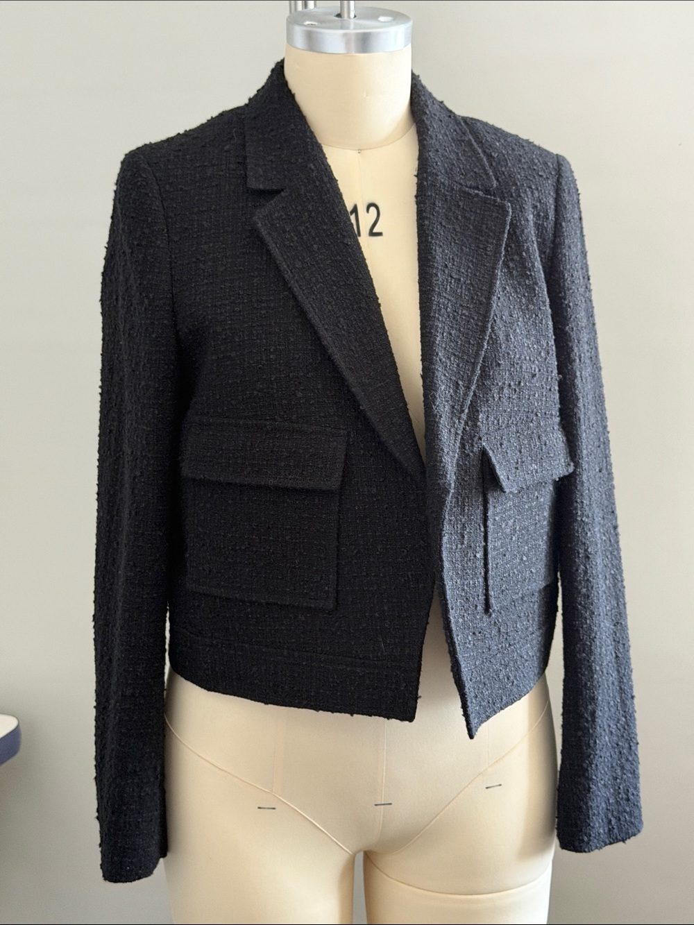 RW&CO. Black Textured Cropped Blazer